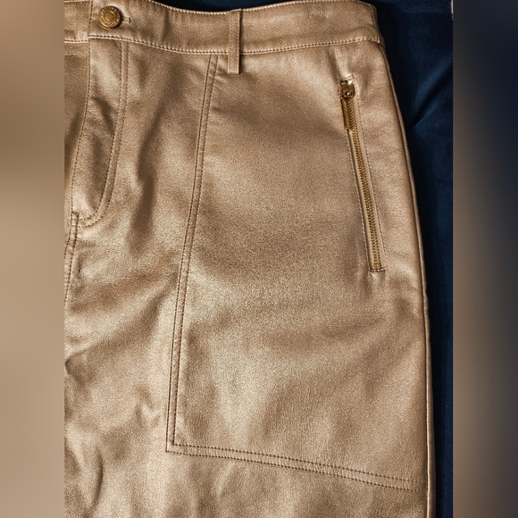 MARC NEW YORK JEANS METALLIC Gold MINI HIGH-RISE SKIRT SIZE 16 - Picture 2 of 7